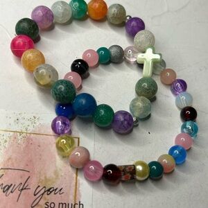 Multi-Color Agate Bracelet Set